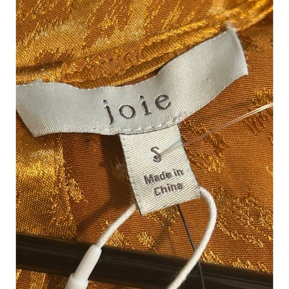 NWT Joie Tau Women's Copper Satin Leopard Printed Wrap Jumpsuit Romper - Size S - Picture 7 of 8